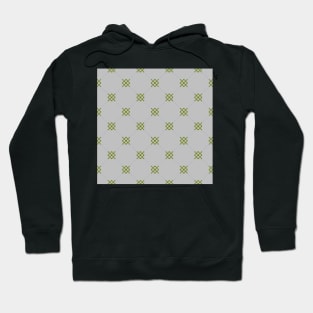 Diamond pattern on a putty colored background with interlocking olive green motif. A simple, classy, no fuss design. Hoodie